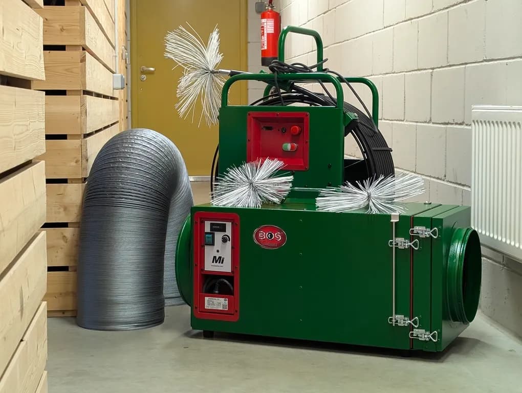 Industrial vacuum unit used for ventilation duct cleaning