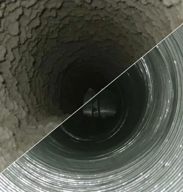 Clean ventilation duct after professional servicing